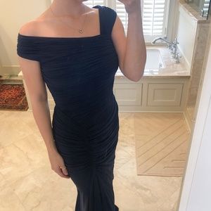 Tadashi Shoji navy formal gown (maxi)